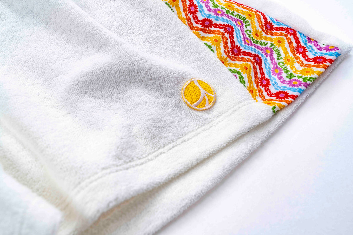 Laurel Canyon 1972 Unisexy Tennis Shorts in White Terry