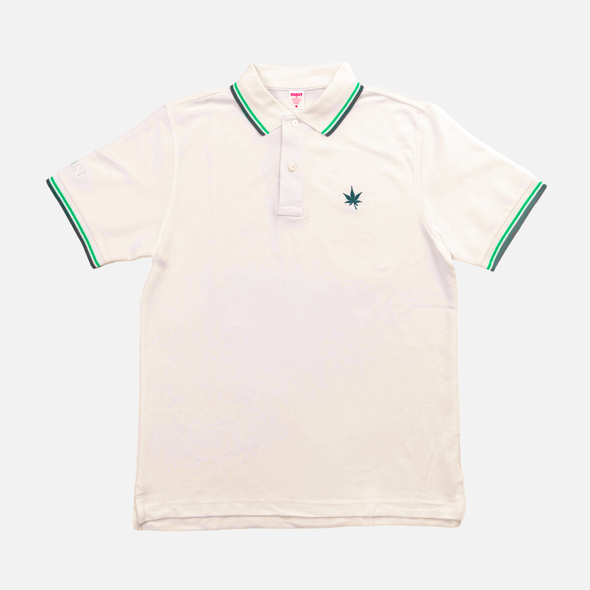 Boast 1983 Tipped Pique Polo-White/Green/Navy