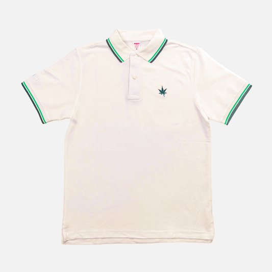 Boast 1983 Tipped Pique Polo-White/Green/Navy