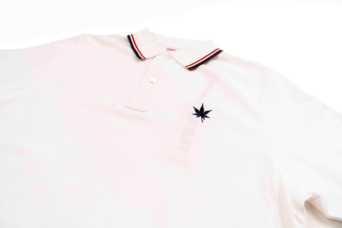 Boast 1983 Tipped Pique Polo-White/Red/Navy