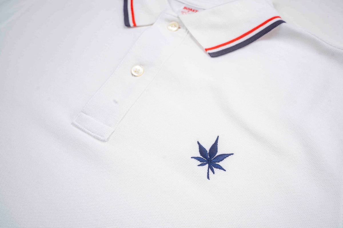 Boast 1983 Tipped Pique Polo-White/Red/Navy