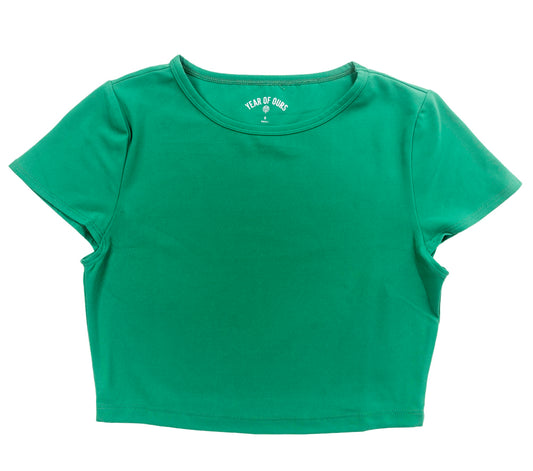 Year of Ours Studio Cropped Active Tee-Green