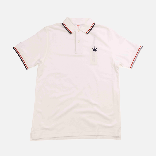 Boast 1983 Tipped Pique Polo-White/Red/Navy